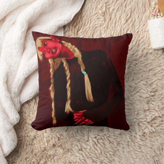 "Blonds Like Red" Portrait Of Alien Named "Red" Cushion (Blanket)