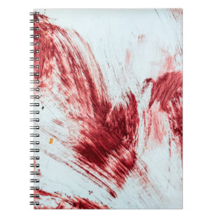 Blood and bloody marks in old bathtub. Halloween b Notebook