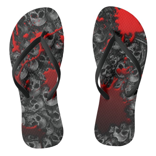 Blood and skulls series #1 jandals (Footbed)