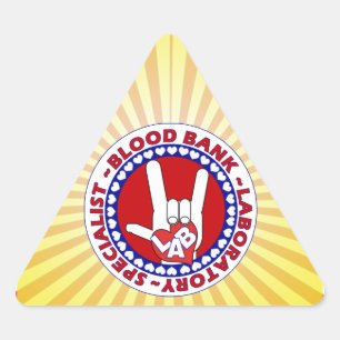 BLOOD BANK SPECIALIST LABORATORY TECH LOVE TRIANGLE STICKER
