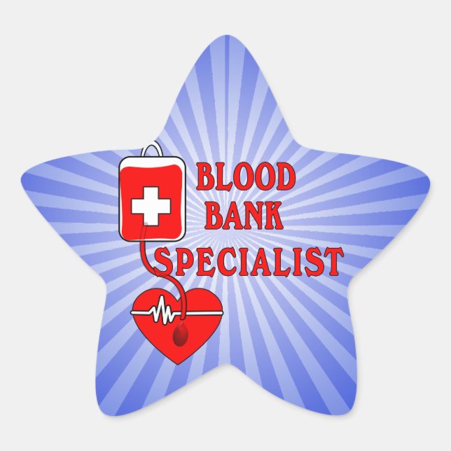 BLOOD BANK SPECIALIST STAR STICKER (Front)