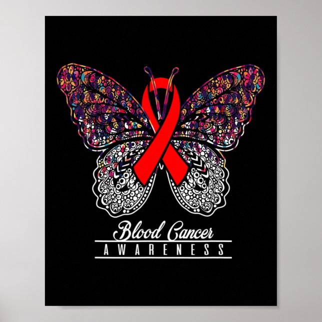 Blood Cancer Awareness Butterfly Lovers Gifts 2  Poster (Front)