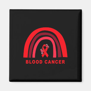 Blood Cancer Awareness Floral Red Ribbon Cute Rain Magnet