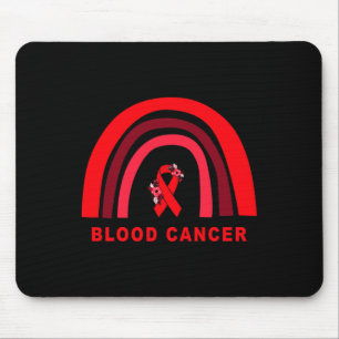 Blood Cancer Awareness Floral Red Ribbon Cute Rain Mouse Pad