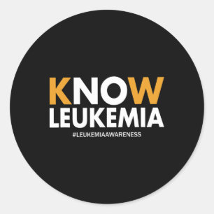 Blood Cancer Awareness Gifts Men Women Kids Know L Classic Round Sticker