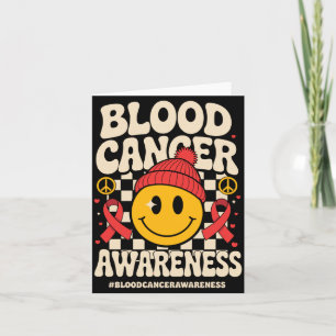 Blood Cancer Awareness Groovy Ribbon Blood Cancer Card