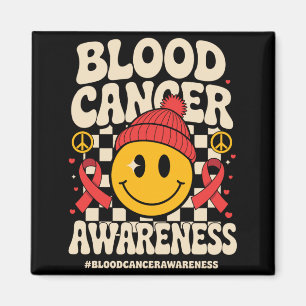 Blood Cancer Awareness Groovy Ribbon Blood Cancer Magnet