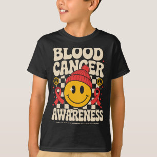 Blood Cancer Awareness Groovy Ribbon Blood Cancer T-Shirt
