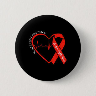 Blood Cancer Awareness Heart Ribbon Red Support 6 Cm Round Badge