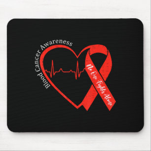 Blood Cancer Awareness Heart Ribbon Red Support Mouse Pad