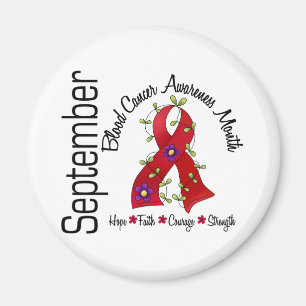 Blood Cancer Awareness Month Flower Ribbon 1 Magnet