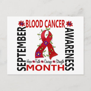 Blood Cancer Awareness Month Flower Ribbon 4 Postcard