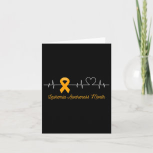 Blood Cancer Awareness Month Orange Ribbon Heartbe Card