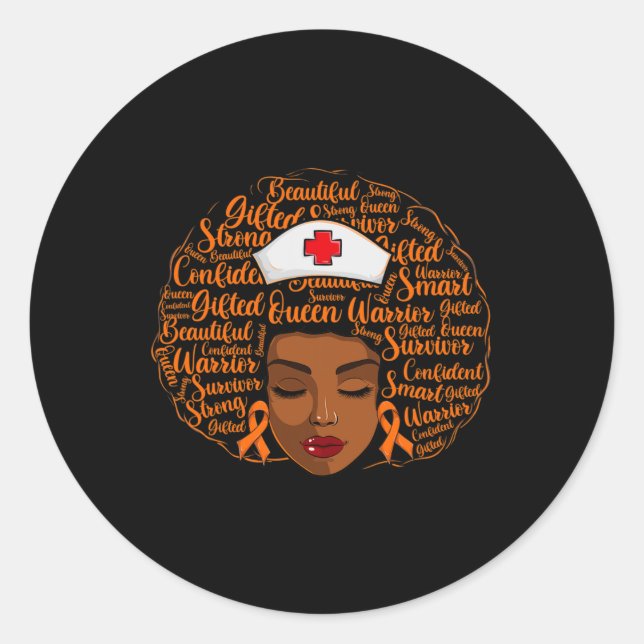 Blood Cancer Awareness Nursing  Classic Round Sticker (Front)