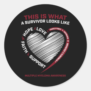 Blood Cancer Awareness Products Multiple Myeloma S Classic Round Sticker