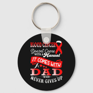 Blood Cancer Awareness Red Ribbon Dad Father Suppo Key Ring