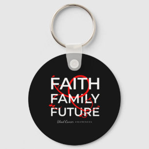 Blood Cancer Awareness Red Ribbon Faith Family Fut Key Ring