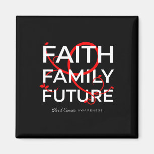 Blood Cancer Awareness Red Ribbon Faith Family Fut Magnet