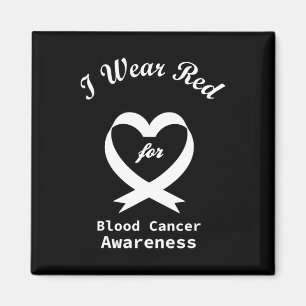 Blood Cancer Awareness Red Ribbon Support  Magnet