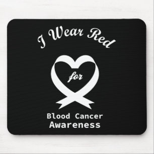 Blood Cancer Awareness Red Ribbon Support Mouse Pad