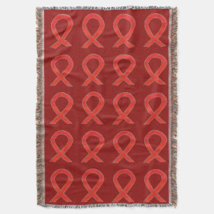 Blood Cancer Awareness Ribbon Art Throw Blanket