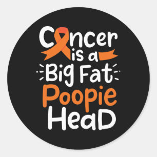 Blood Cancer Awareness Ribbon Leukaemia Poopie Hea Classic Round Sticker