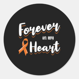 Blood Cancer Awareness Ribbon Loss Loving Remembra Classic Round Sticker
