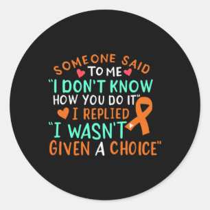 Blood Cancer Awareness Ribbon Orange Leukaemia Fig Classic Round Sticker