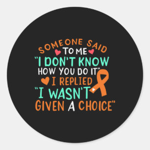 Blood Cancer Awareness Ribbon Orange Leukaemia Fig Classic Round Sticker