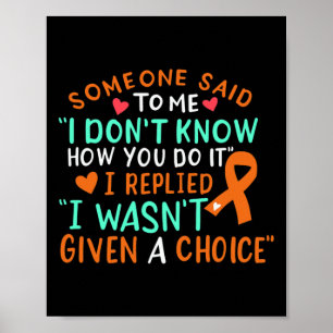 Blood Cancer Awareness Ribbon Orange Leukaemia Fig Poster