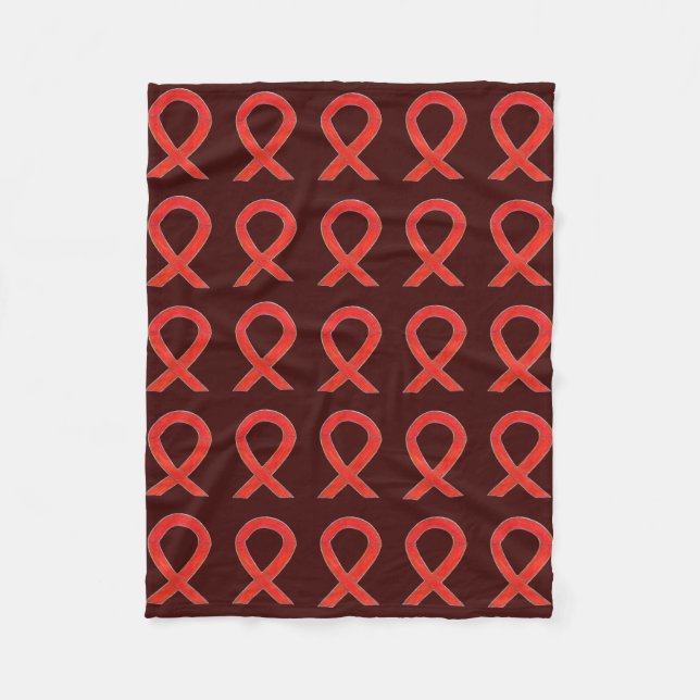 Blood Cancer Awareness Ribbon Soft Fleece Blankets (Front)