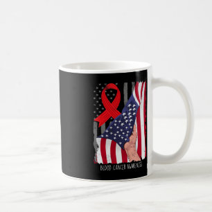 Blood Cancer Awareness Vintage American Flag Red R Coffee Mug