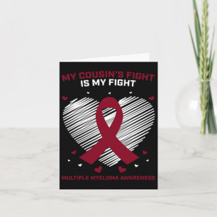 Blood Cancer Gift Burgundy Cousin Multiple Myeloma Card