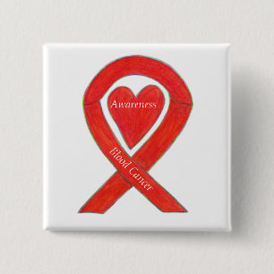 Blood Cancer Heart Awareness Ribbon Custom Pin