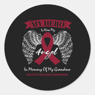 Blood Cancer In Memory Of Grandma Multiple Myeloma Classic Round Sticker