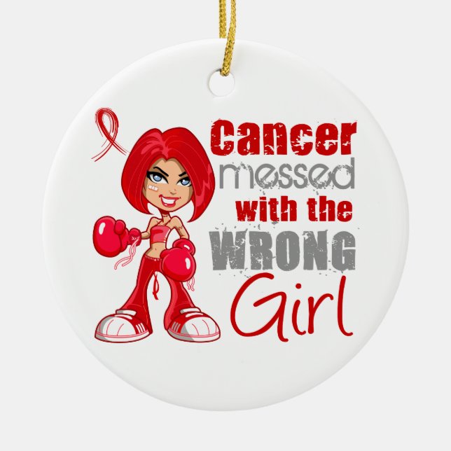 Blood Cancer Messed With Wrong Girl.png Ceramic Tree Decoration (Front)