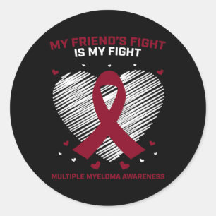 Blood Cancer Products Friend Multiple Myeloma Awar Classic Round Sticker