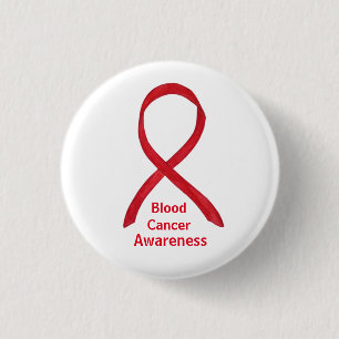 Blood Cancer Red Awareness Ribbon Lapel Pin Button
