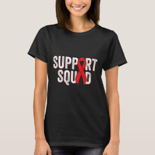 Blood Cancer Red Awareness Ribbon Support Squad  T-Shirt