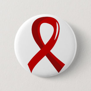 Blood Cancer Red Ribbon 3 6 Cm Round Badge