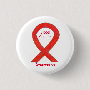 Blood Cancer Stripes Awareness Ribbon Pin Button