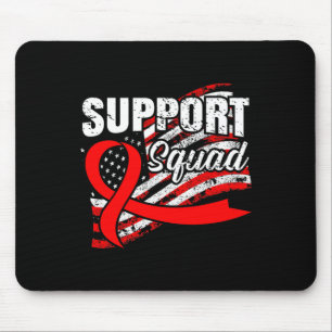 Blood Cancer Support Squad USA Flag Awareness Ribb Mouse Pad