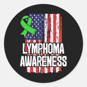 Blood Cancer Survivor Lime Green Awareness Ribbon Classic Round Sticker