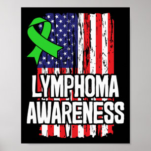 Blood Cancer Survivor Lime Green Awareness Ribbon  Poster