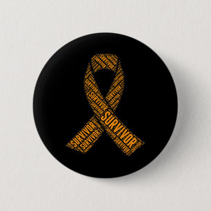 Blood Cancer Survivor Word Art 6 Cm Round Badge
