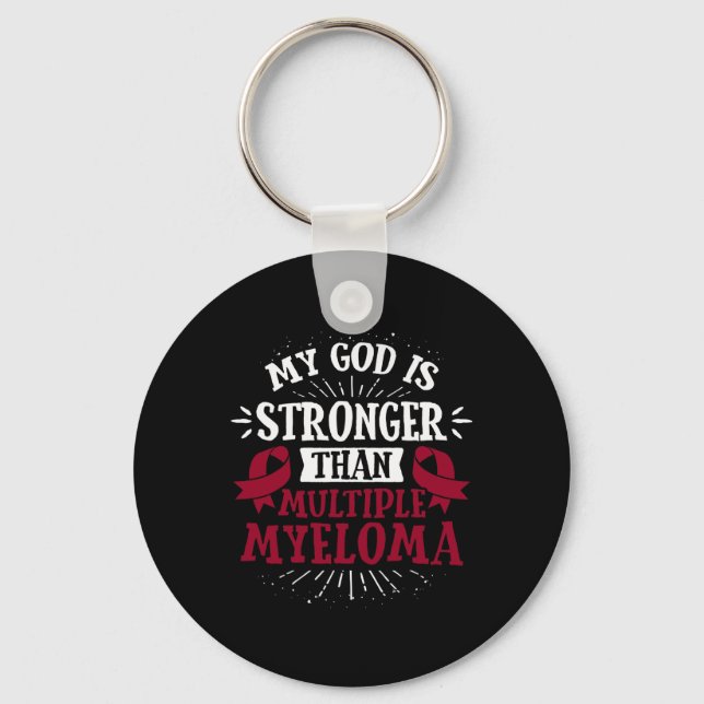 Blood Cancer Tee - Multiple Myeloma Awareness  Key Ring (Front)