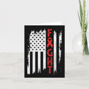 Blood Cancer Warrior Blood Cancer Awareness Red Ri Card