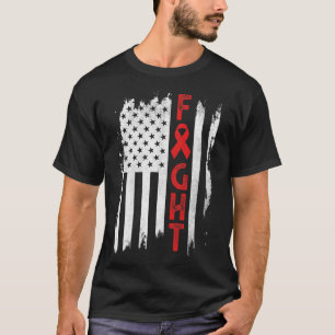 Blood Cancer Warrior Blood Cancer Awareness Red Ri T-Shirt