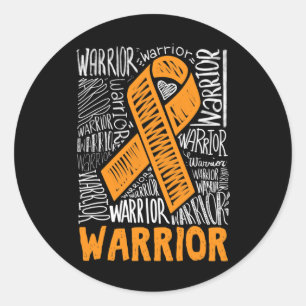 Blood Cancer Warrior Orange Ribbon Awareness Gift  Classic Round Sticker