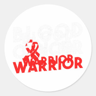 Blood Cancer Warrior Ribbon 2 Classic Round Sticker